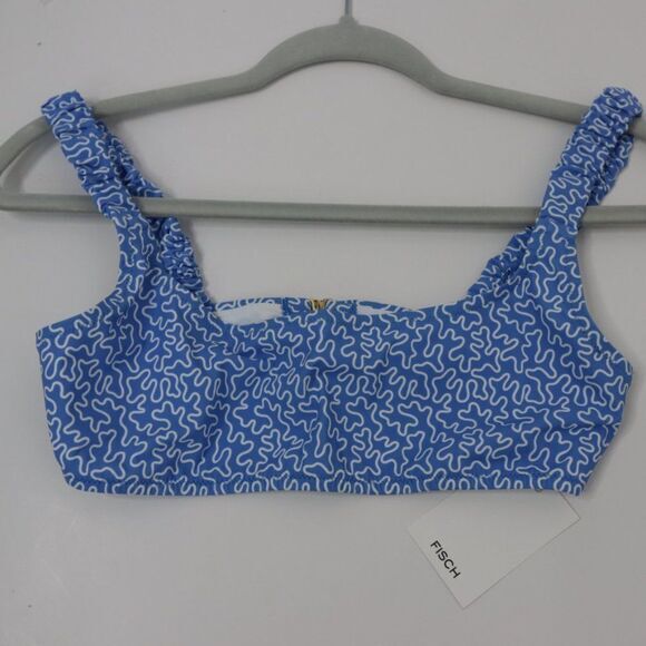 NEW FISCH Colombier Square Neck Bikini Top, Blue, Medium - Picture 5 of 10